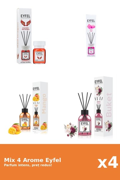 Eyfel Set 4 Mix Eyfel: 1x Bouquet, 1x Bubble Gum, 1x Mango, 1x Red Dragon