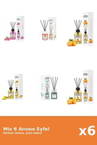 Eyfel Set 6 Mix Eyfel: 1x Acacia, 1x Ananas, 1x Angel, 2x Portocala, 1x Trand...
