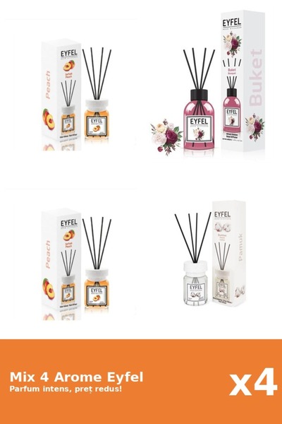 Eyfel Set 4 Mix Eyfel: 1x Bouquet, 1x Bumbac, 2x Piersica