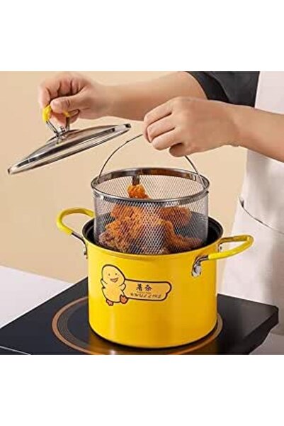 daga قدر تحميص البط سعة 2 لتر مع غطاء زجاجي - قدر قلي مع فلتر زيت وغطاء - عمي...