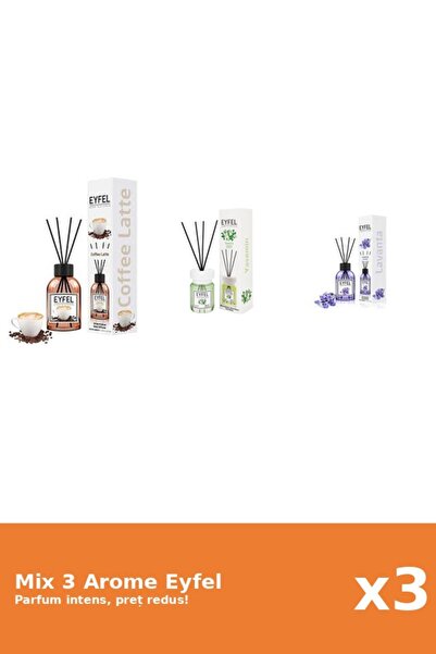 Eyfel Set 3 Mix Eyfel: 1x Cafea, 1x Iasomie, 1x Lavanda