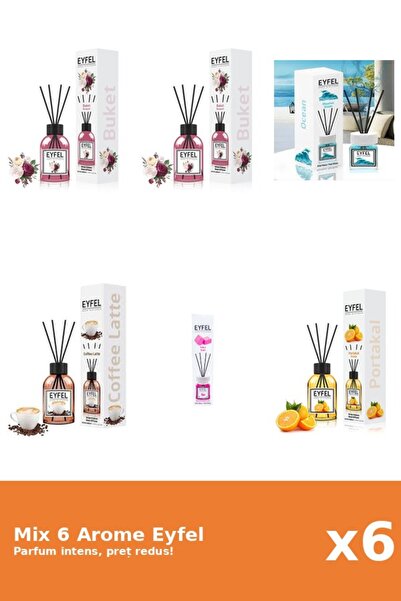 Eyfel Set 6 Mix Eyfel: 2x Bouquet, 1x Bubble Gum, 1x Cafea, 1x Ocean, 1x Port...