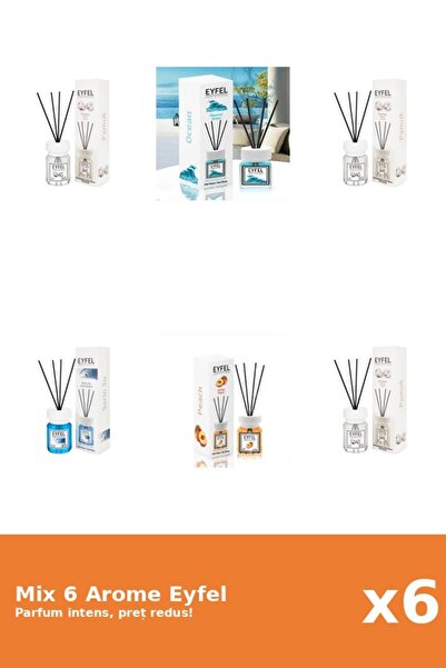 Eyfel Set 6 Mix Eyfel: 3x Bumbac, 1x Cool Water, 1x Ocean, 1x Piersica