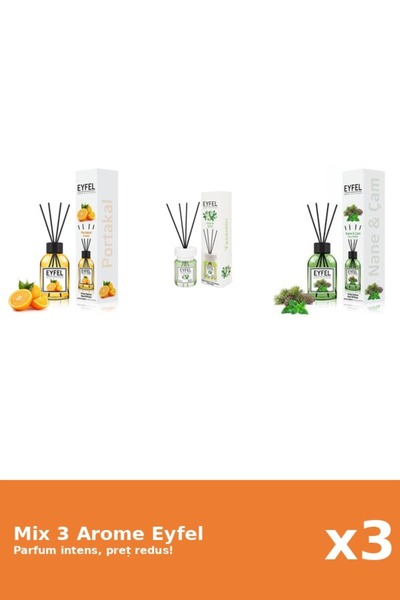 Eyfel Set 3 Mix Eyfel: 1x Iasomie, 1x Pin Si Menta, 1x Portocala