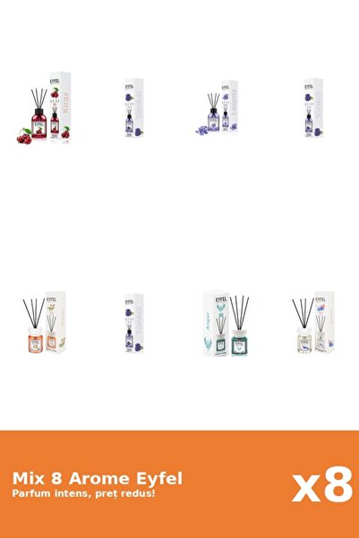 Eyfel Set 8 Mix Eyfel: 1x Acacia, 1x Angel, 1x Cirese, 1x Lavanda, 1x Orhidee...