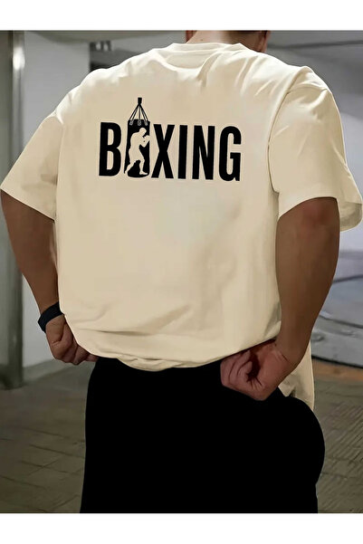 Sweet Cotton Boxing Printed Oversize Cotton Crew Neck T-Shirt