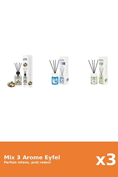Eyfel Set 3 Mix Eyfel: 1x Cool Water, 1x Iasomie, 1x Nuca De Cocos