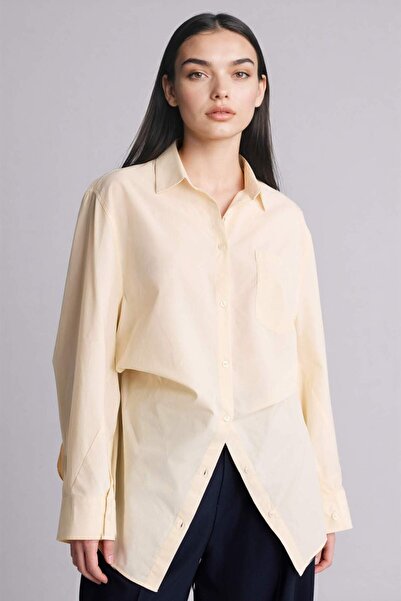 DeFacto Oversize Shirt Collar Poplin Long Sleeve Shirt G9789Ax26Sp