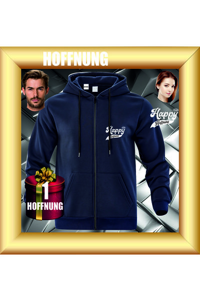 HOFFNUNG Unisex Cotton Oversize Happy " Printed Hooded Collar Comfortable Cas...