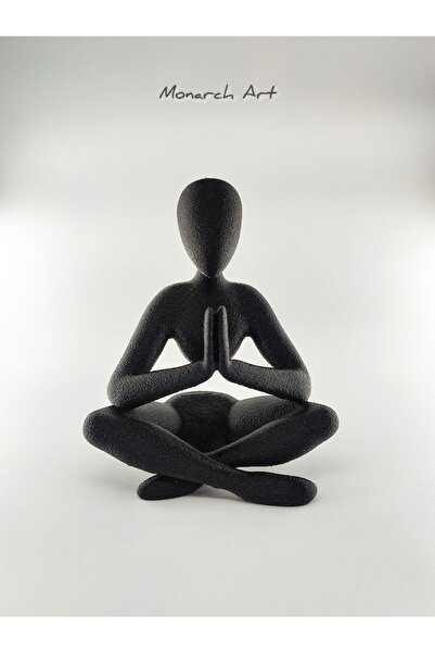 Yoga Ve Meditasyon Biblosu - Modern Minimalist Siyah Dekoratif Heykel (12 cm)