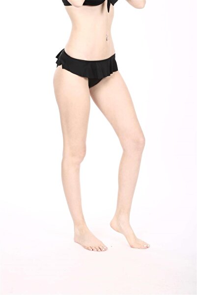OBJE Kadın Siyah Yanı Volanlı Bikini Altı