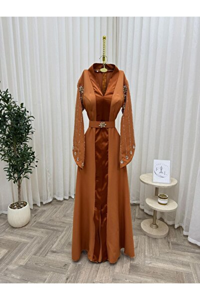 Farah Fashion This dress is distinguished by its warm copper color that blend...