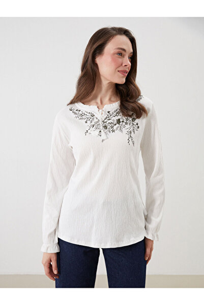 LC Waikiki Блуза с флорални мотиви и връзки за нов сезон - S5Q660Z8