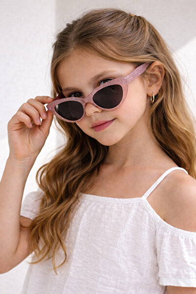 KOKOŞ BEBEK Ochelari de soare pentru fete, roz argintiu, tip ochi de pisică, ...