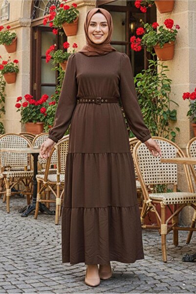 Alvina Belted Bicycle Neck Dress 46014