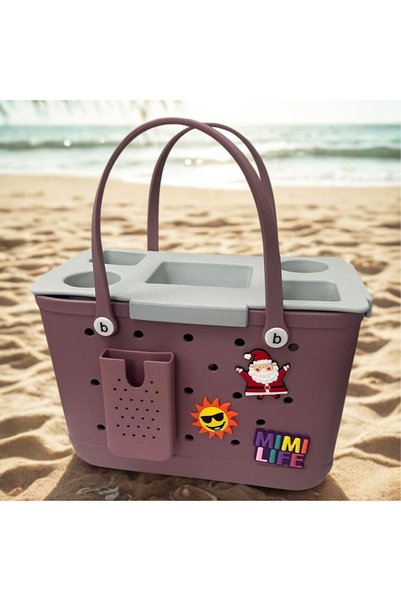 NON XL EVA Beach Tote Bag Set – Luxury Waterproof Summer Bag with Tray & Charms