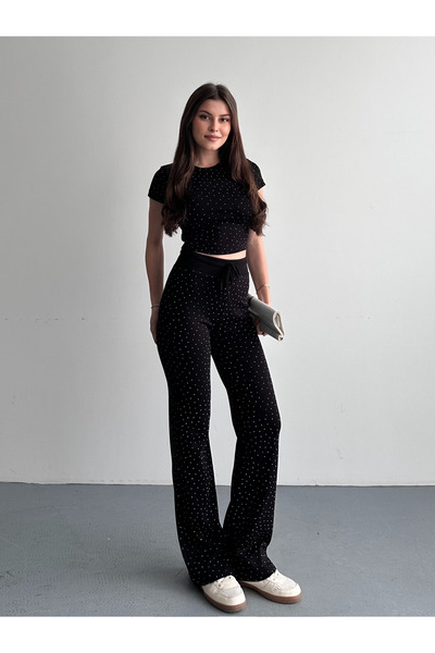 FERZOLAİO Stoned Black Tracksuit Set