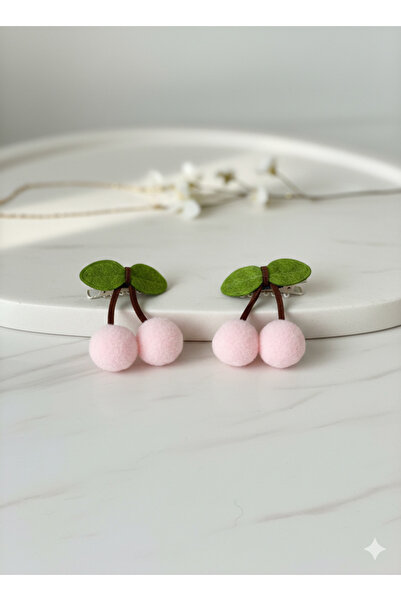 Jeevee Kirazlı Saçsız- Az Saçlı Bebek Tokası Kirazlı Bebek Çıtçıtı 1 Çift