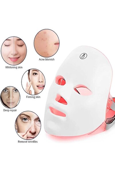 NO BRAND 7-Color LED Light Therapy Face Mask - Anti-Aging Skin Care Device fo...