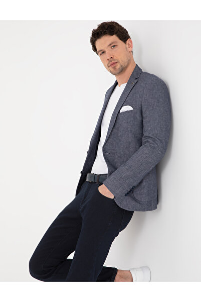 Pierre Cardin Navy Blue Ex. Slim Fit Jacket 50324253-Vr033