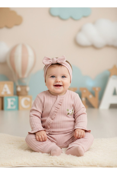 Kidaxi Floral Embroidered Bandana Girl's Jumpsuit