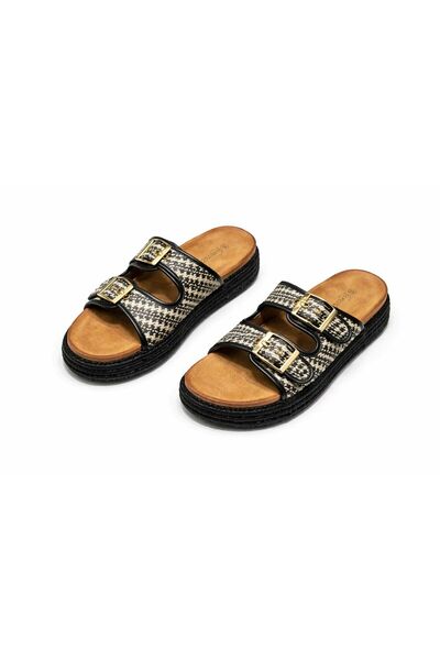 mothers dream Luxury Double Buckle Platform Slide Sandals