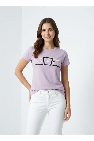 poloplay تيشيرت بناتي برسومات - أرجواني فاتح