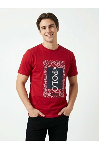 poloplay Mens Graphic T-shirt -RED