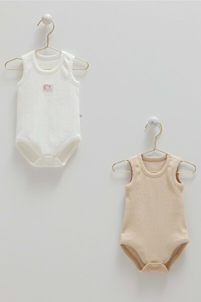 Caramell Basic Blouse Sleeveless Girls' Double Bodysuit Ecru