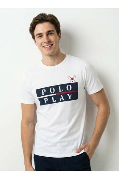 poloplay Mens Graphic T-shirt -WHITE