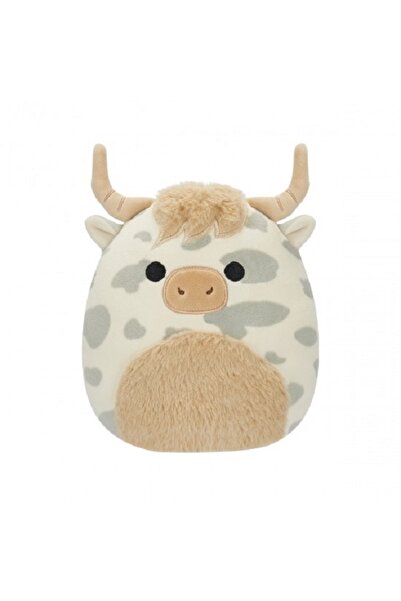 SQUISHMALLOW Jucarie de plus 19 cm Vacuta cu pete gri &minus; Borsa, Squi...