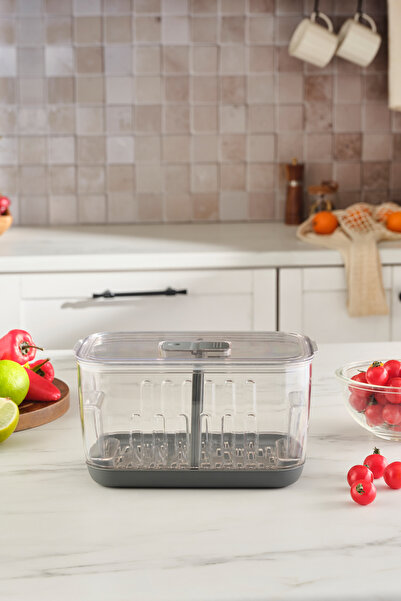 Karaca Citrina Saklama Kabı Antrasit Medium 2200 ml