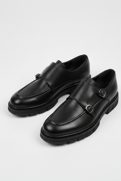 LUSIVE Genuine Leather Black Laceless Comfortable Men's Classic Shoes Luass28...