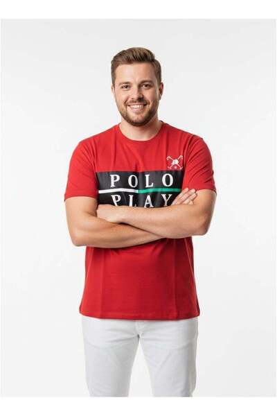 poloplay Mens Graphic T-shirt -RED