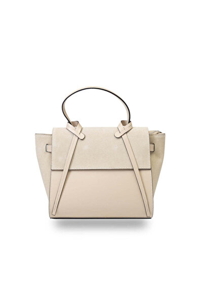 TORO NERO Women's bag made of beige suede leather Erika