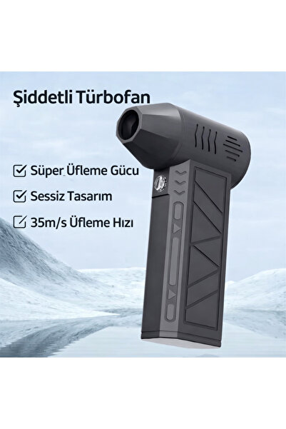 Goldorion Mini Şarjlı Hava Üfleyici ve Vakumlu El Süpürgesi - 110.000 RPM Güçlü Motor, Led Işıklı