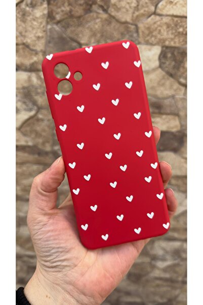 Vip Case Samsung Galaxy A04 Compatible Mini White Heart Patterned Silicone Sh...