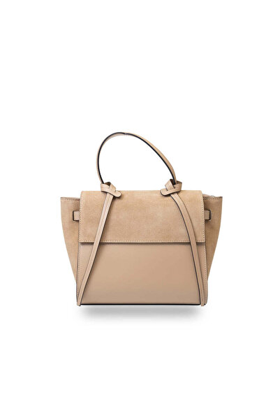 TORO NERO Women's bag made of suede taupe Erika