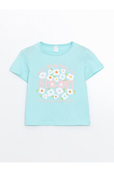LC Waikiki Özmarka New Season Crew Neck Printed Girls' T-Shirt
