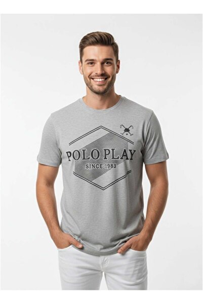 poloplay Mens Graphic T-shirt -GREY