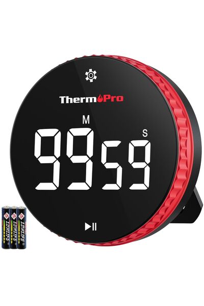 ThermoPro TM04 Akıllı Dijital Mıknatıslı Ledli Alarmlı 100dk Profesyonel Kron...
