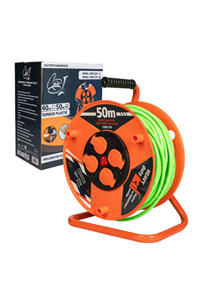 COBI SMART® Extension cord reel 3x2.5mm², 50 m, 4 Schuko sockets -