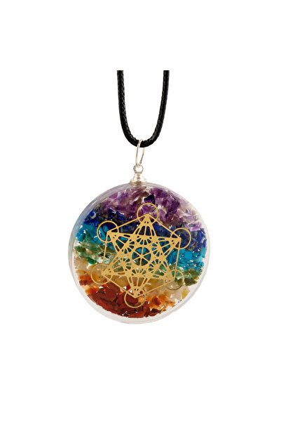 XTERRA PANDANTIV ENERGIZANT DIN ORGONIT ȘI 7 CRISTALE NATURALE CHAKRALE | CUB...