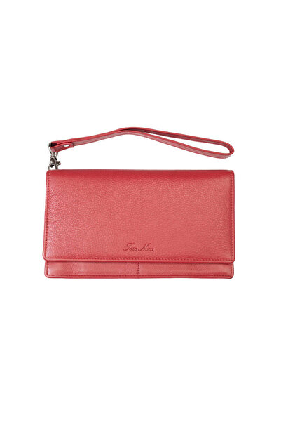 TORO NERO Women's wallet made of genuine leather, red Chiara, Rfid protection