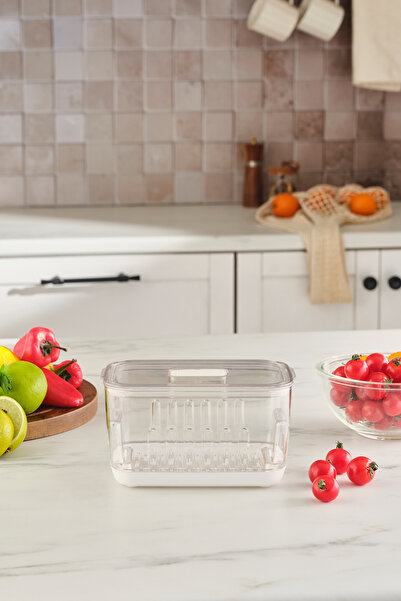 Karaca حاوية تخزين سيترينا بيضاء صغيرة 900 مل