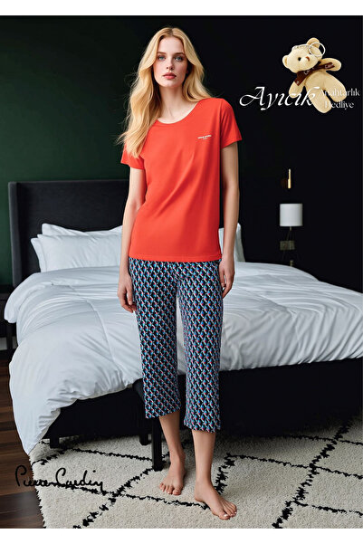 Pierre Cardin Жіночий комплект піжами з деталізованим візерунком червоного ко...