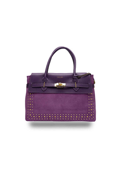 TORO NERO Geantă de geantă din piele naturală violetă Mira