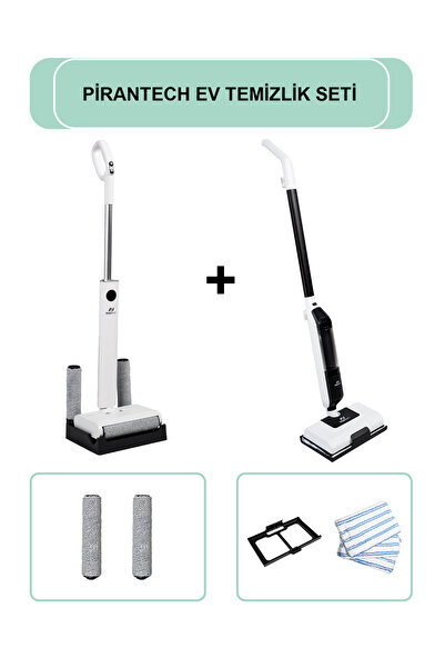 PiranTech M-210 Şarjlı Islak & Kuru Zemin Temizleyici & CB702 Buharlı Mop | H...