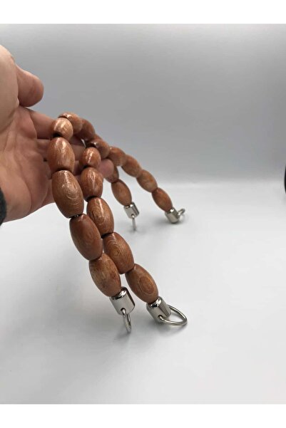 Zeyora Flexible Bag Handle with Wooden Almond Beads (14-22 cm), Bag Accessory...