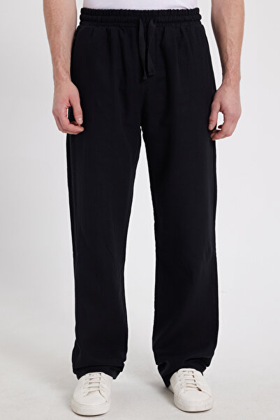 Tudors Men's baggy fit wide cut 100% cotton elastic waist side pocketed musli...